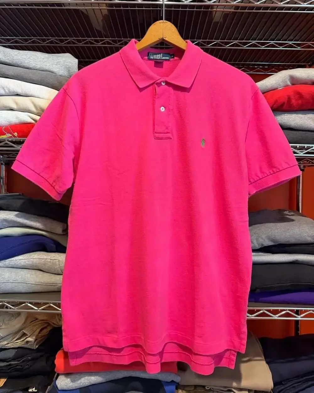 Polo Ralph Lauren Polo Shirt Mens Large Pink Short Sleeve Cotton